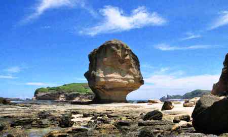 Batu Payung yang Ambruk di Lombok Berumur Jutaan Tahun